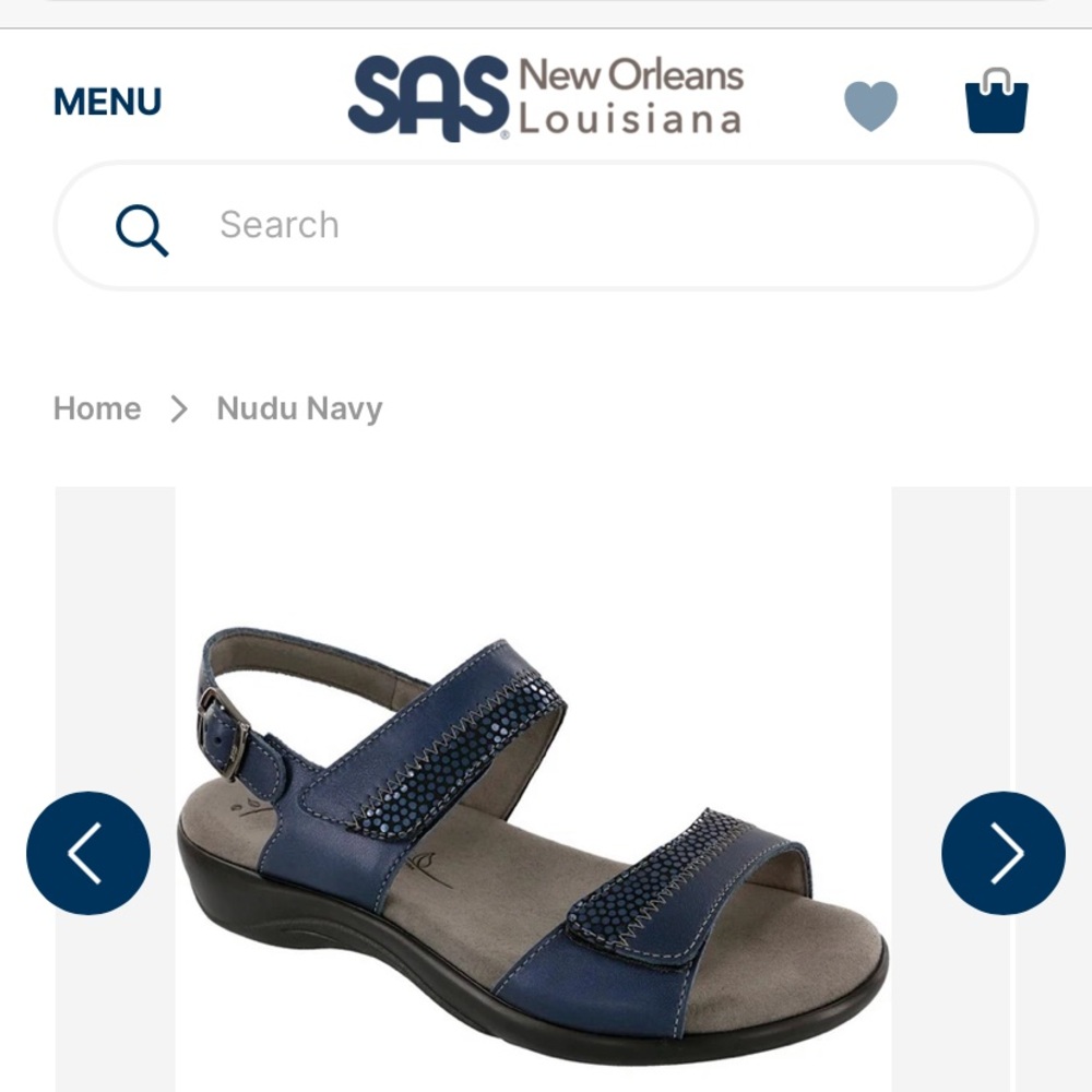 Nudu Navy SAS Leather Women’s Sandal Size 8.5 Narrow